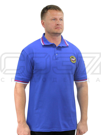 Футболка-поло МЧС цв.василёк тк.пике 1