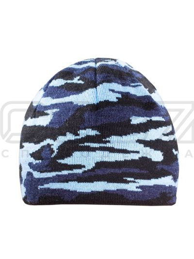 Шапка вязаная Claus 2-х нитка без отворота цв.кмф синий тк.акрил