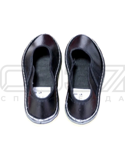 тапочки черные кожа подошва пористая резина-1