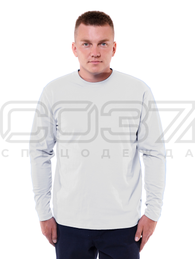Футболка с длинным рукавом цв.белый тк.кулирка 1