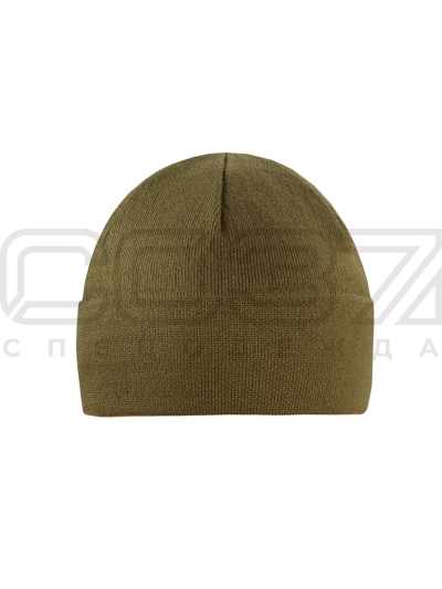 Шапка вязаная Winter 2-х нитка с отворотом цв.олива тк.акрил