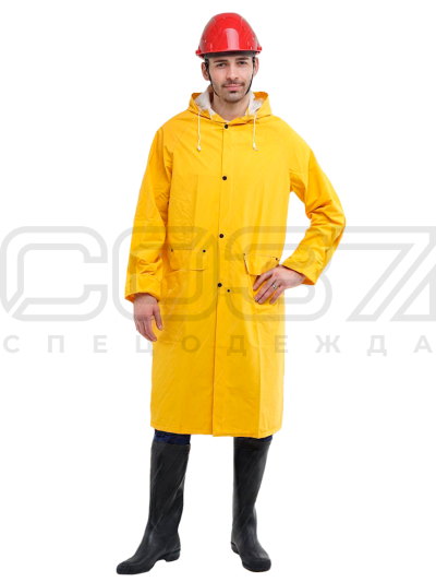 Плащ влагозащитный цв.жёлтый тк.нейлон ПВХ