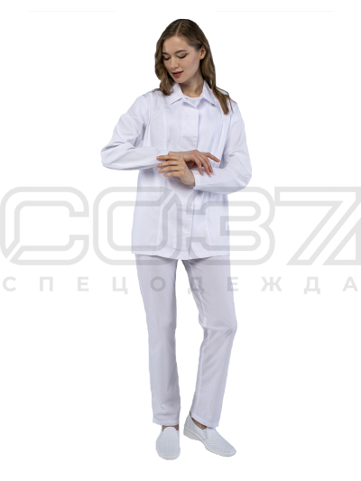 Брюки женские ХАССП цв.белый тк.оптима